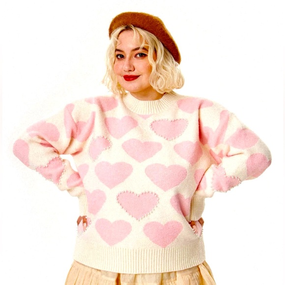 💥💥BRAND NEW💥💥CIDER Heart & Pearl Sweater - Picture 12 of 12